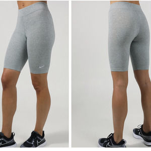 Nike Sportswear Essential Biker Shorts S Gray Pull On Elastic Waistband EUC!